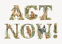 Act now! botanical art alphabet illustration