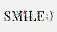 Smile word in floral digital art illustration