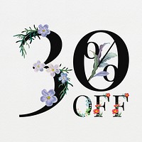 30% off in floral digital art illustration