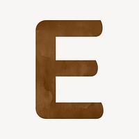 Letter E brown digital art alphabet illustration