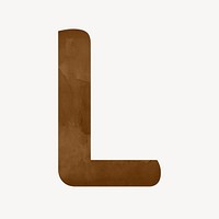 Letter L brown digital art alphabet illustration