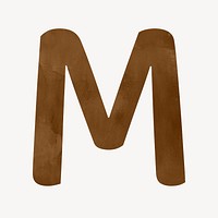 Letter M brown digital art alphabet illustration