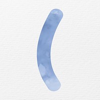 Parenthesis sign in blue watercolor illustration