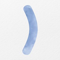 Parenthesis sign in blue watercolor illustration