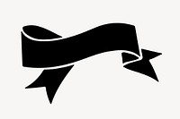 Black ribbon banner illustration