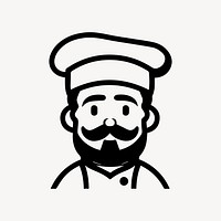 Chef  character line art illustration