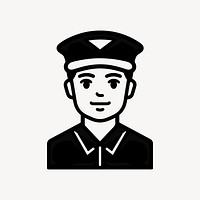 Policeman  character line art illustration