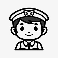 Officer  character line art illustration