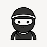 Ninja  character line art illustration