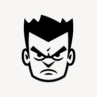 Angry man  character line art illustration
