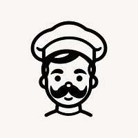 Chef  character line art illustration