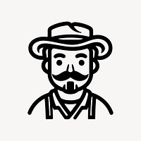 Farmer  character line art illustration