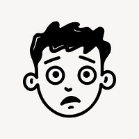 Worried man  character line art illustration