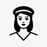 Female nurse  character line art illustration