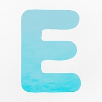 Blue letter E alphabet illustration