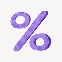 Purple percentage sign illustration
