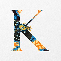 Letter K in Seguy Papillons art alphabet illustration