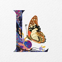 Letter L in Seguy Papillons art alphabet illustration