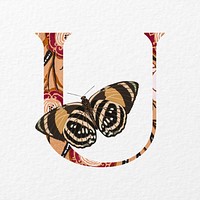 Letter U in Seguy Papillons art alphabet illustration