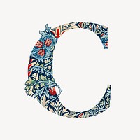 Letter C botanical pattern font, inspired by William Morris