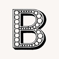 Letter B in classic medieval art illustration
