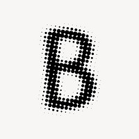 B letter, halftone font