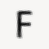 F letter, halftone font