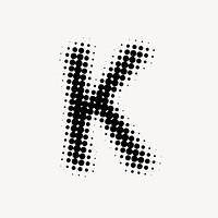 K letter, halftone font