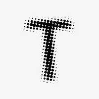 T letter, halftone font