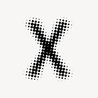 X letter, halftone font