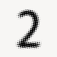 2 number, halftone font