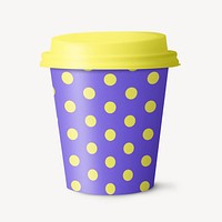 Purple coffee cup mockup psd