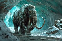 Majestic Ancient Ice Age Mammoth ice elephant wildlife.