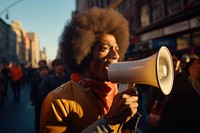 African american male protest leader photo electronics photography.