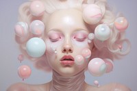 Close up on pale candy photography medication portrait.