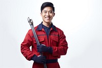 Asian mechanic smiling photography clothing portrait.