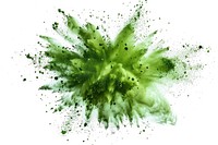 Colored oil paint green graphics powder.