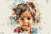 Painting collage baby photography.