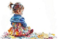 Painting baby photography portrait.