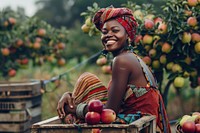 Black South African woman farmers clothing apparel produce.