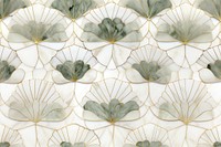 Lotus leaf tile pattern chandelier porcelain outdoors.