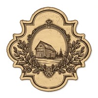 Farmhouse ticket symbol badge logo.