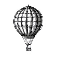 Hot air balloon tattoo flash illustration transportation aircraft vehicle.