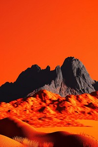 Photo of a mountain range outdoors scenery bonfire.