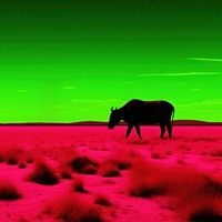Photo of a safari field silhouette grassland.