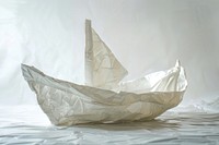 Boat in style of crumpled paper bathing cushion.