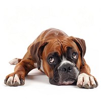 Photo of boxer dog bulldog animal canine.