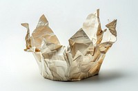 Crown in style of crumpled paper origami diaper.