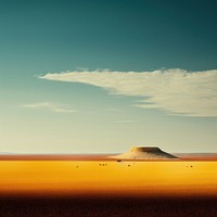 Photo of desert field outdoors landmark horizon.