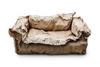 Sofa in style of crumpled paper furniture clothing.